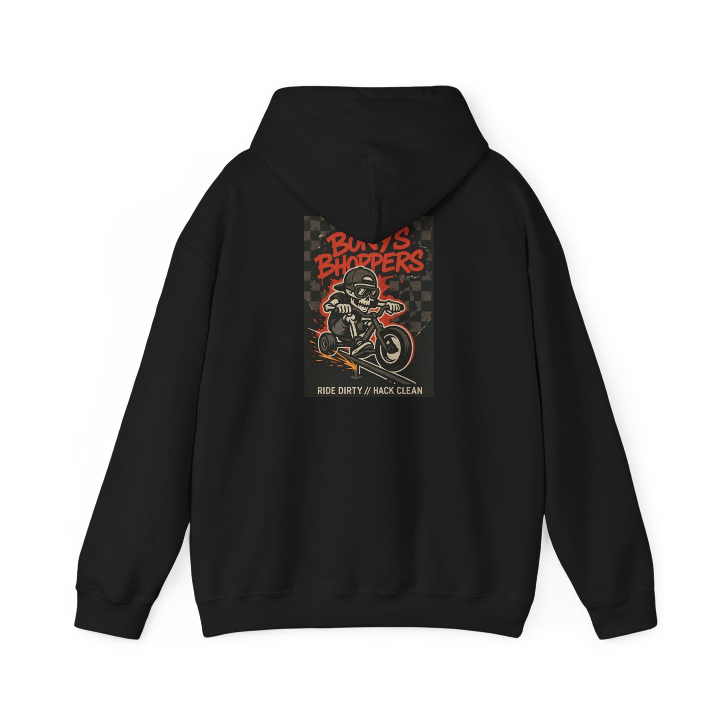 Bony's Bhopppers Skull Hoodie, Unisex Heavy Blend Sweatshirt for Halloween, Cozy Casual Wear, Gift for Friends, Unique Graphic Hoodie
