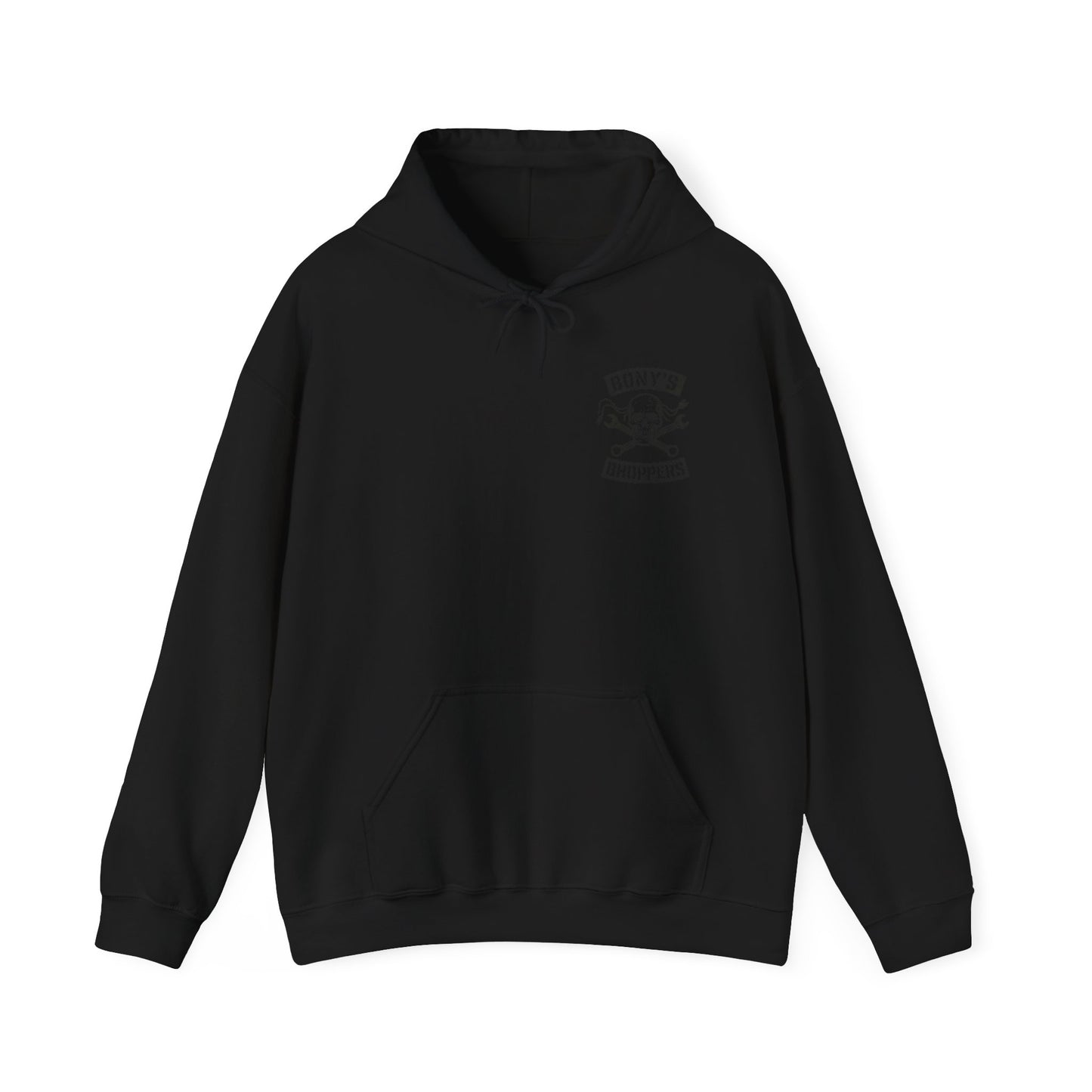 Bony's Bhopppers Skull Hoodie, Unisex Heavy Blend Sweatshirt for Halloween, Cozy Casual Wear, Gift for Friends, Unique Graphic Hoodie