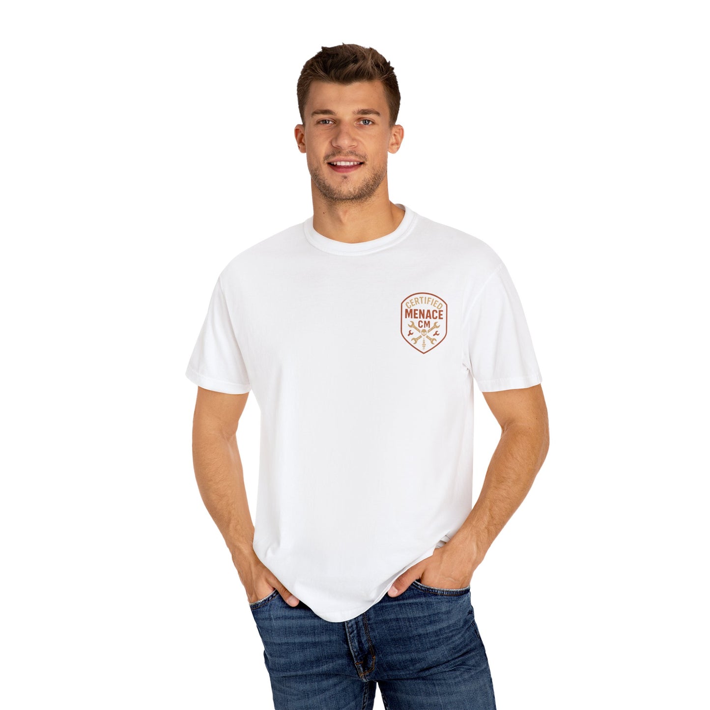 Unisex Graphic T-Shirt for Bold Souls, Certified Menace Tee, Unique Graphic Apparel, Gift for Rebels, Casual Wear Statement