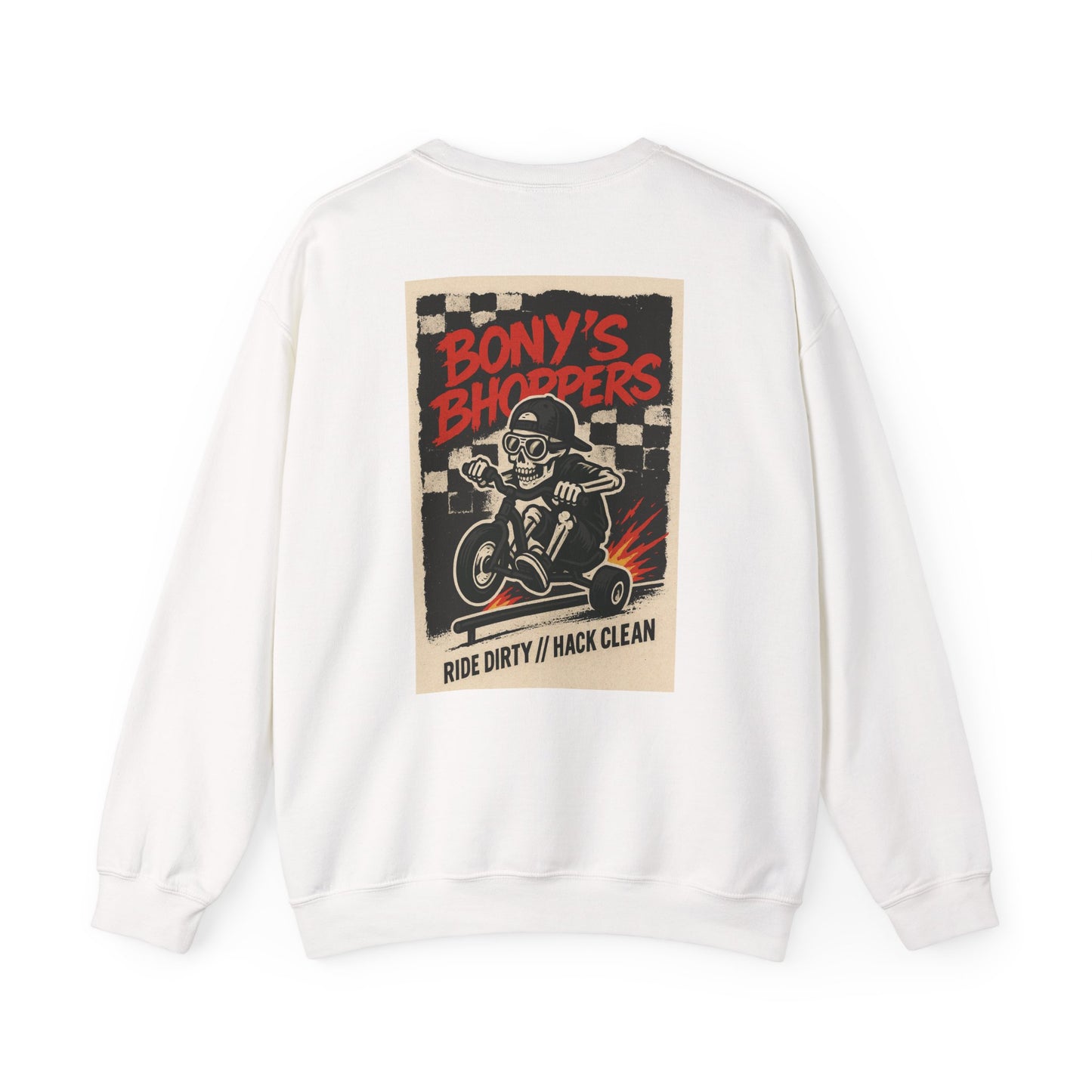 Unisex Heavy Blend™ Crewneck Sweatshirt - Bony's Choppers - Vintage Style Sweatshirt, Gift for Bikers, Casual Wear, Halloween Apparel, [...]